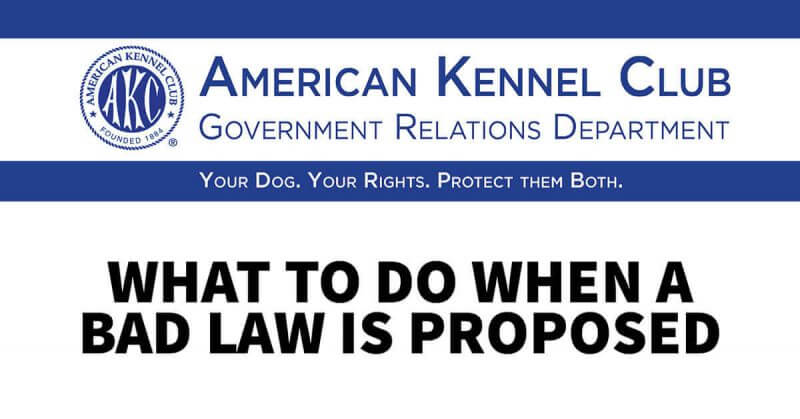 AKC Government Relations: What to Do When a Bad Law Is Proposed